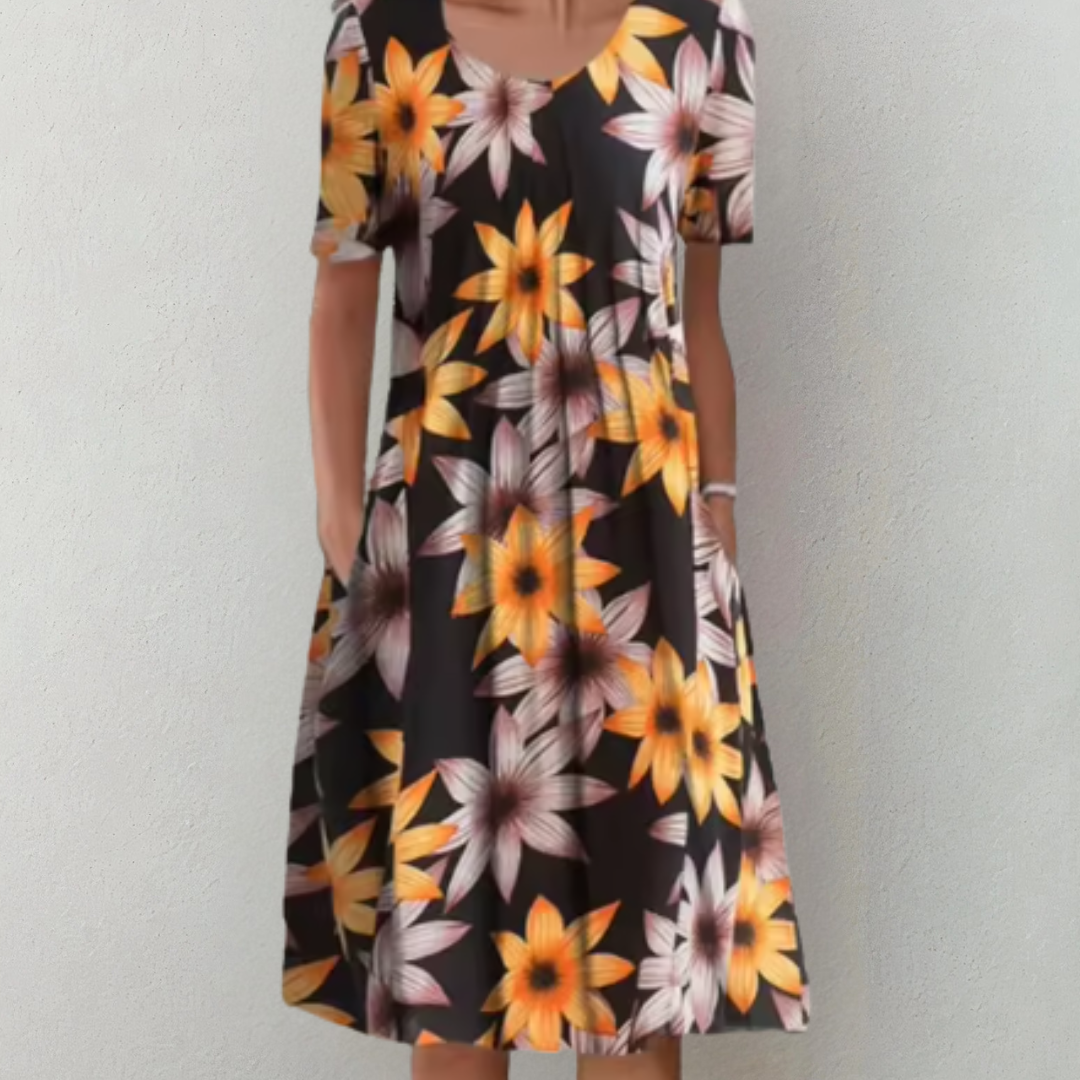 Rita | Bold Blossom Midi Dress