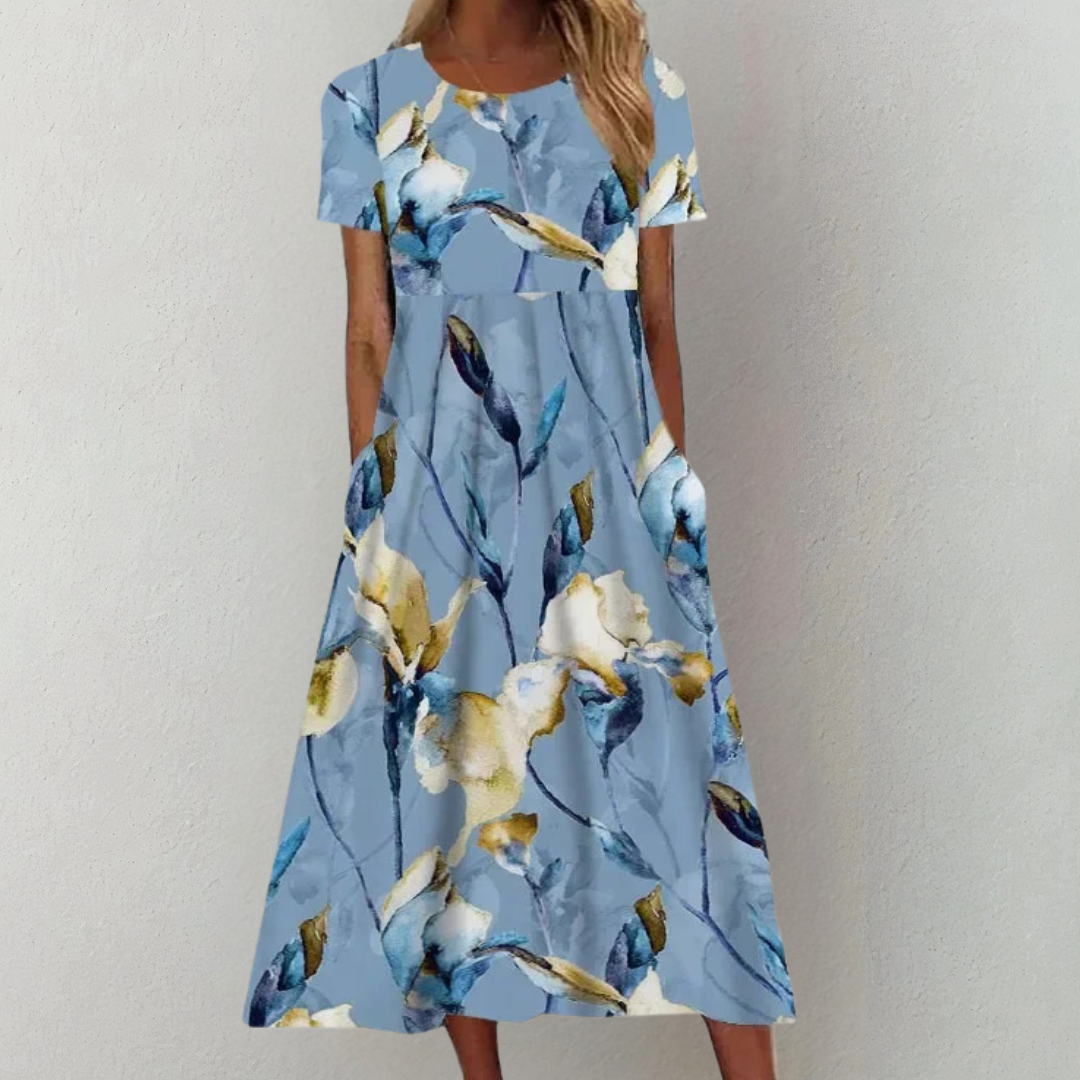 Helen | Flowing Floral Midi Dress