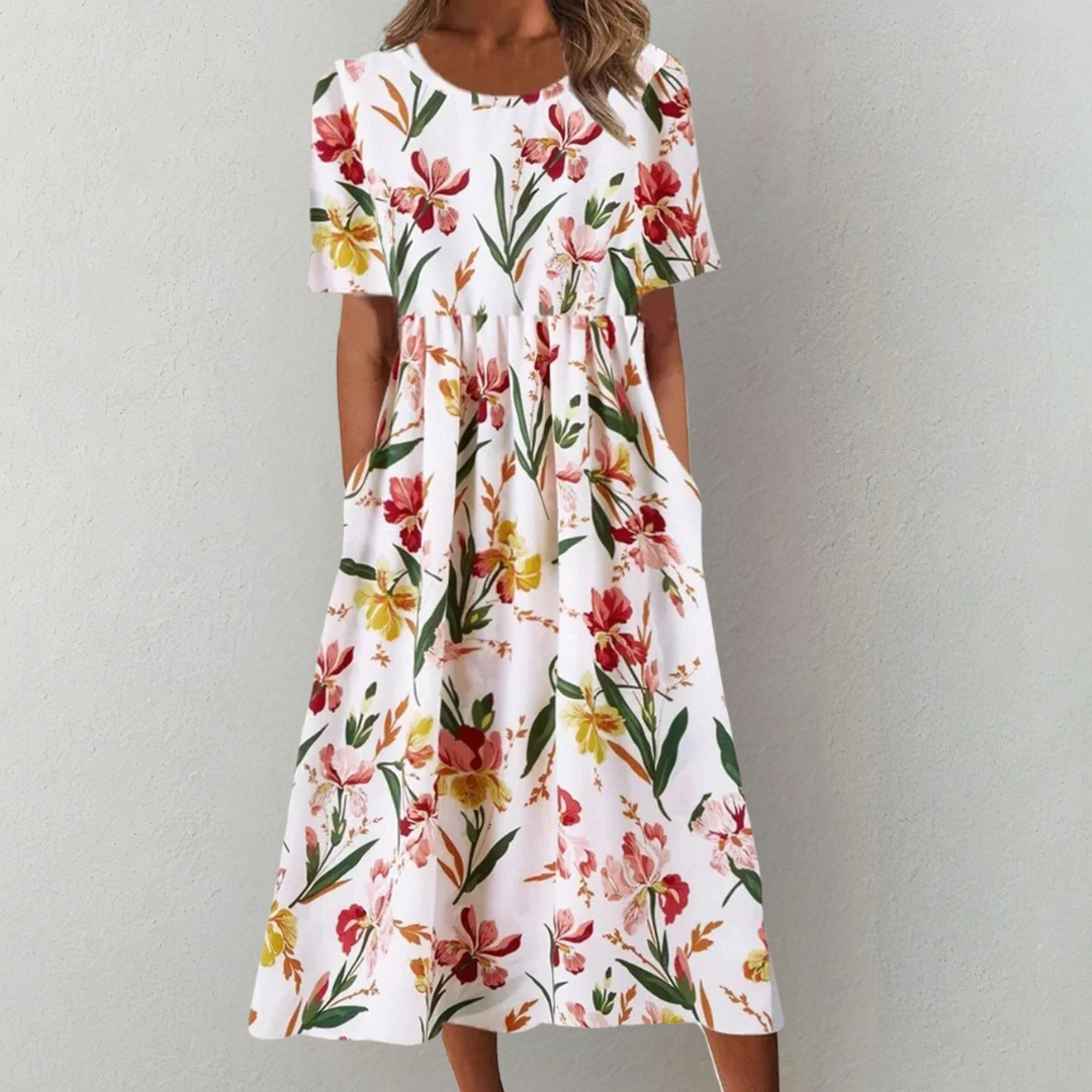 Clara | Tropical Bloom Midi Dress