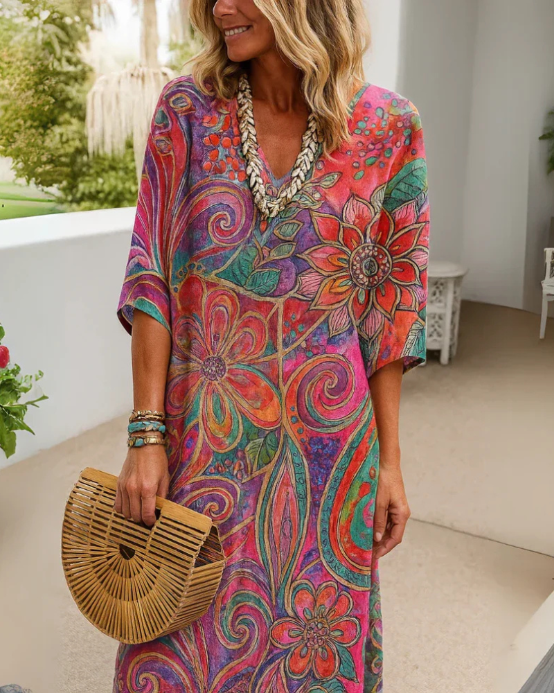 Pauline | Artistic Floral Maxi Dress