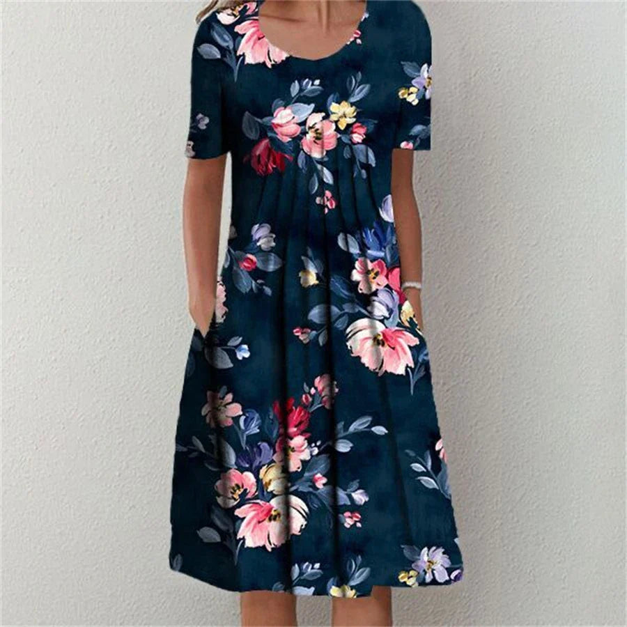 Lillian | Dark Floral Midi Dress