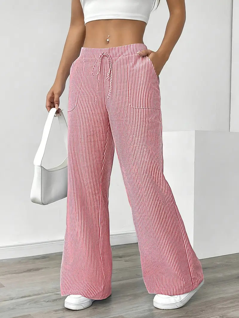 Vioni | Striped Drawstring Trousers