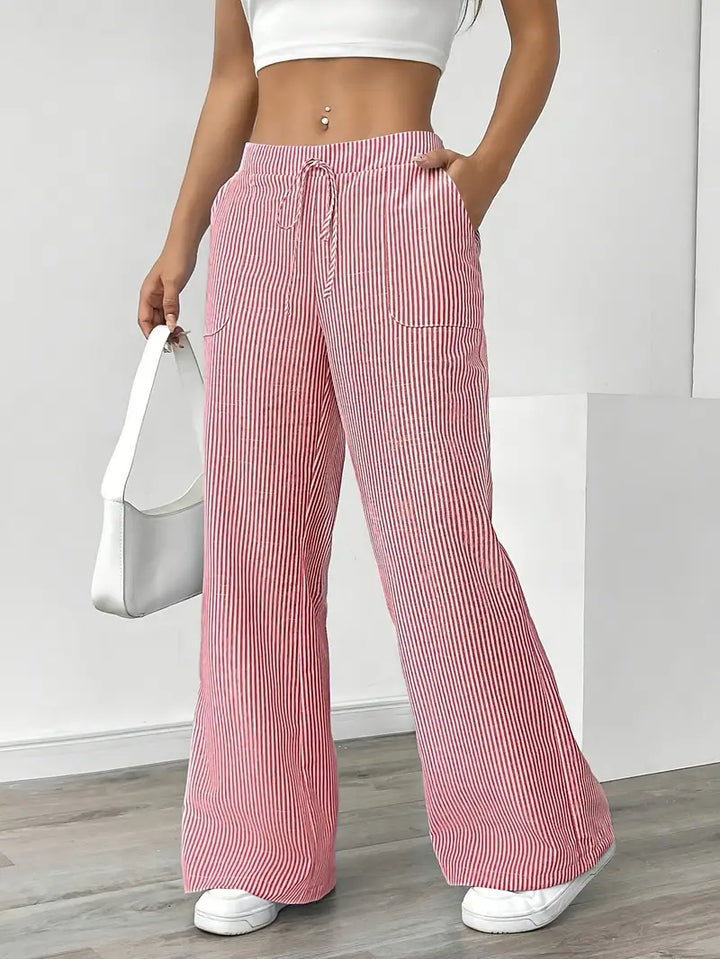 Vioni | Striped Drawstring Trousers