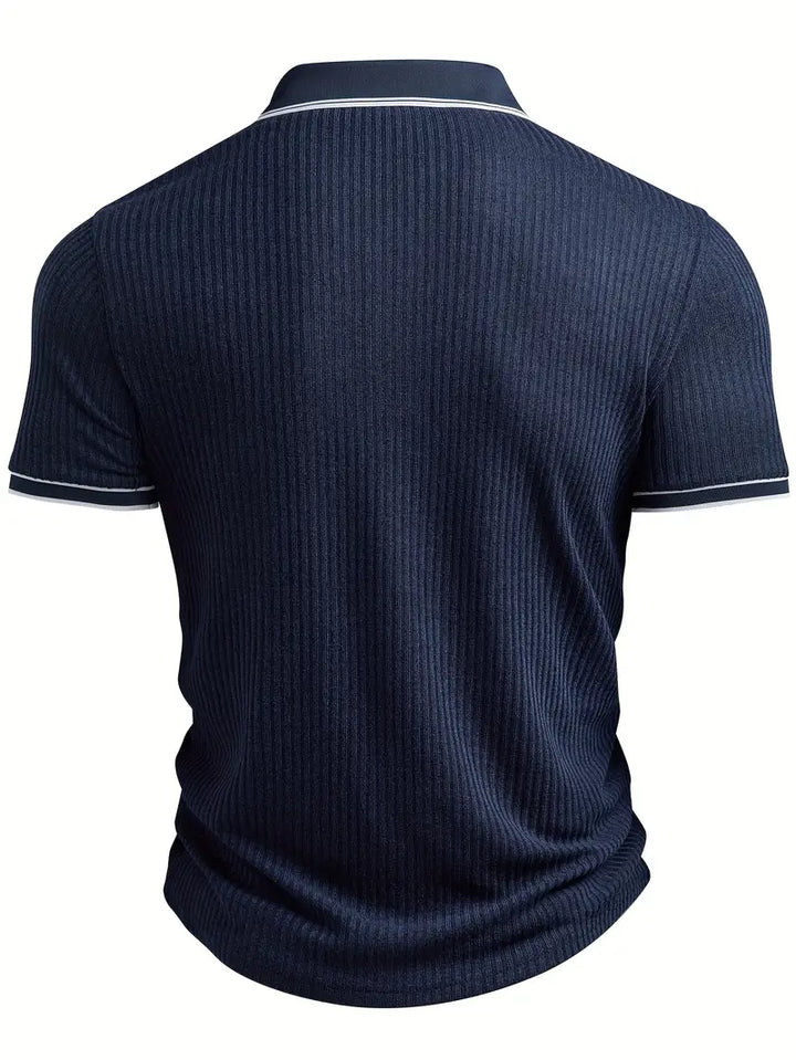 Elliot | Ribbed Knit Polo Shirt