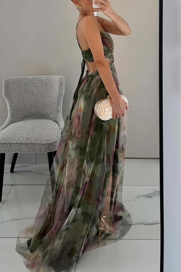 Amara | Watercolor Chiffon Maxi Dress