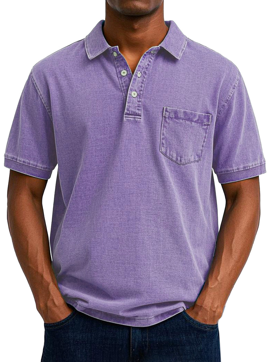 Troy | Washed Denim Polo Shirt