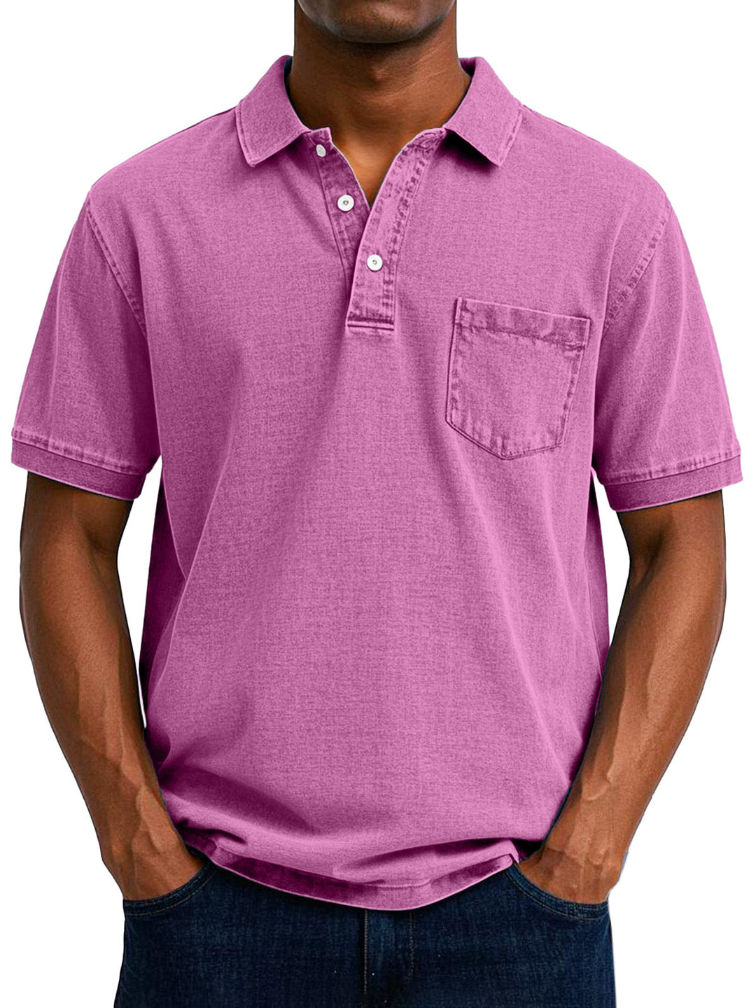 Troy | Washed Denim Polo Shirt