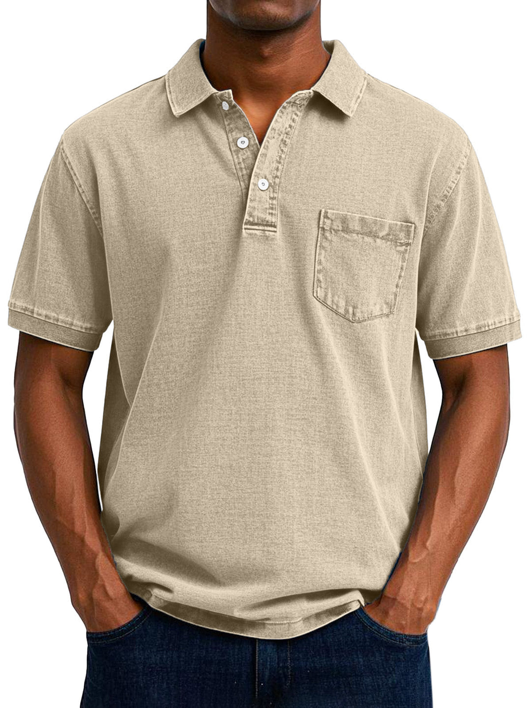 Troy | Washed Denim Polo Shirt
