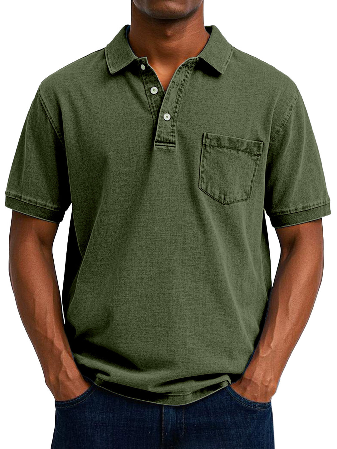 Troy | Washed Denim Polo Shirt