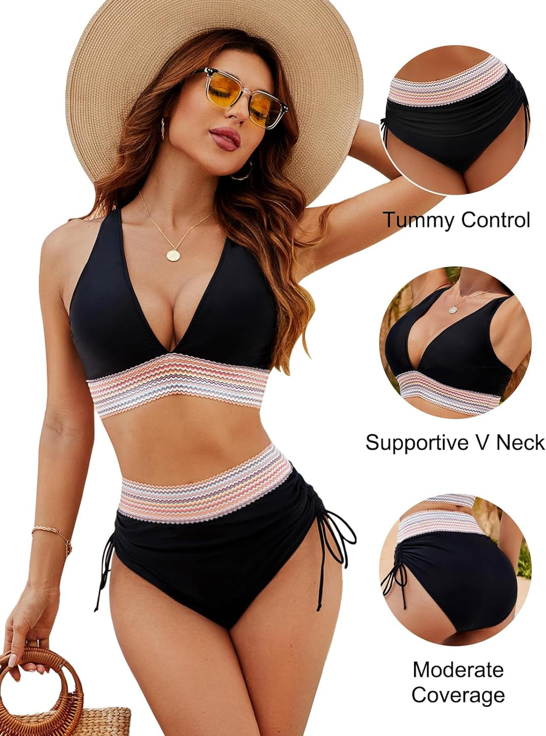 Melanie | Ruched Waist Two Piece Bikini