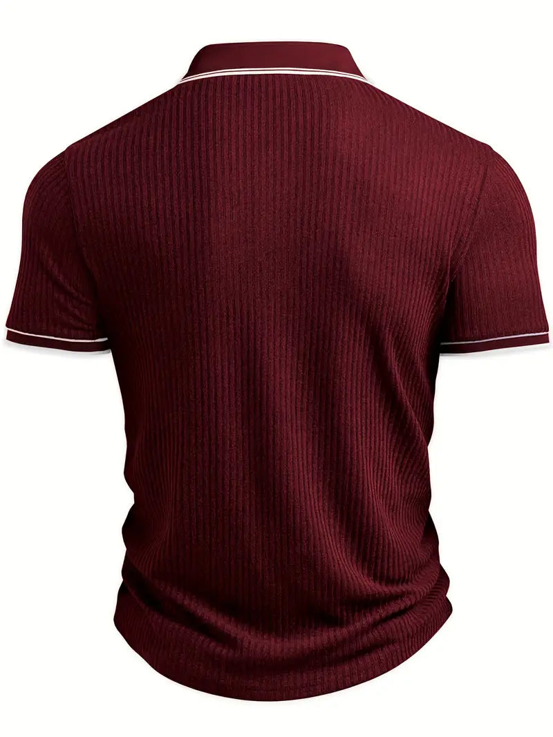 Elliot | Ribbed Knit Polo Shirt