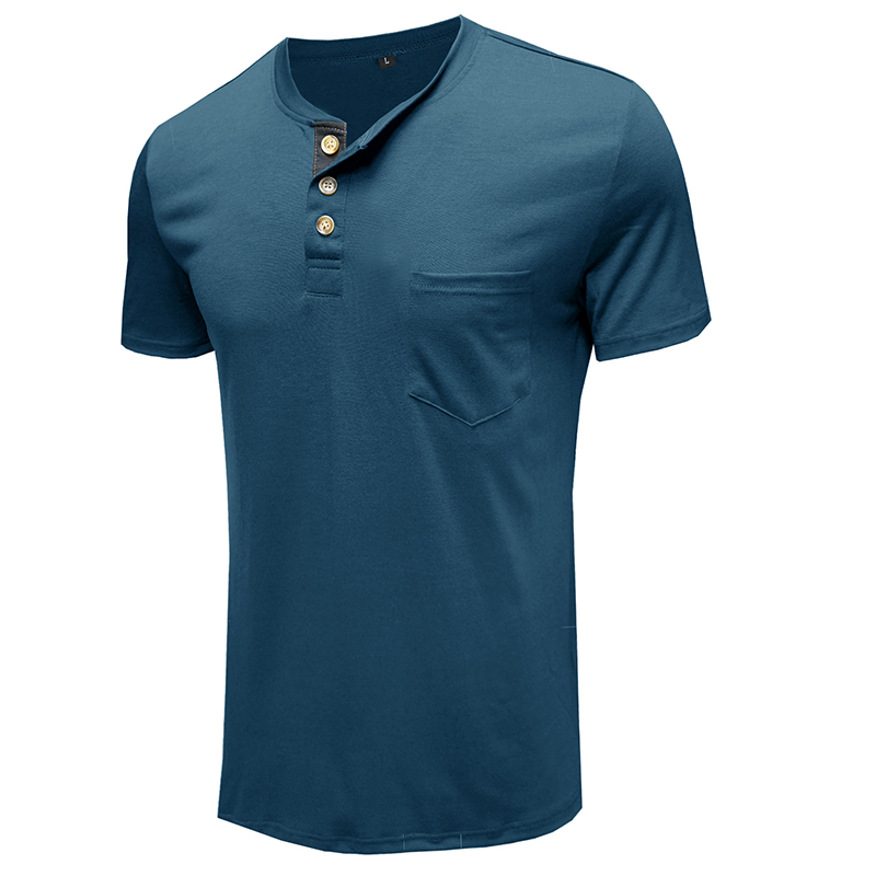 Trevor | Button Accent Henley Tee