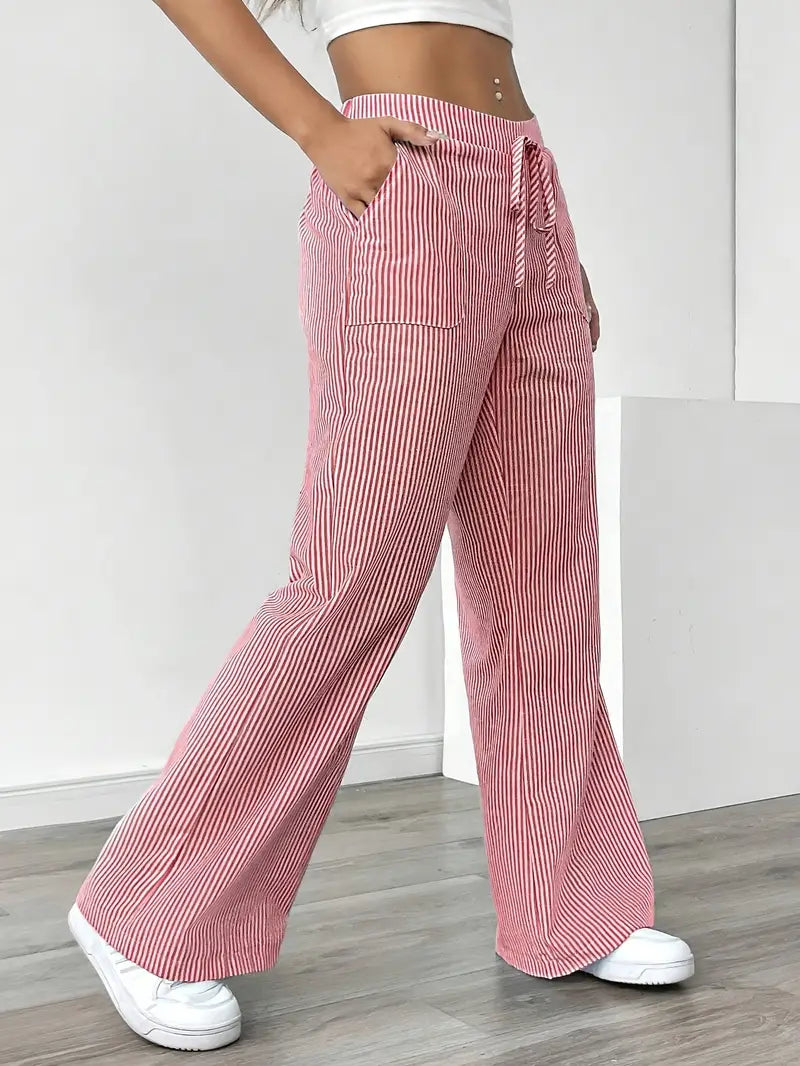 Vioni | Striped Drawstring Trousers