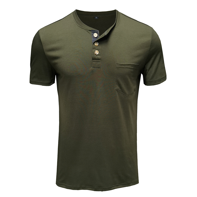 Trevor | Button Accent Henley Tee