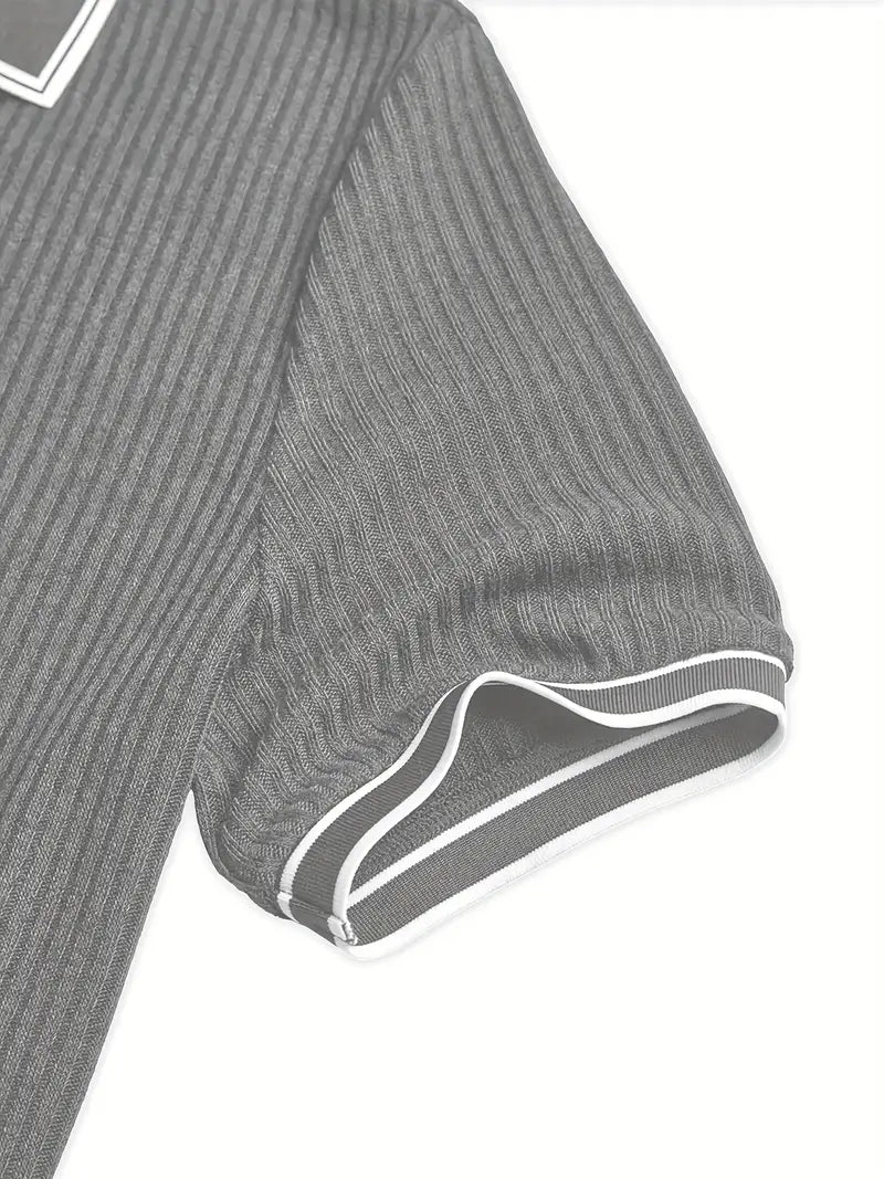 Elliot | Ribbed Knit Polo Shirt