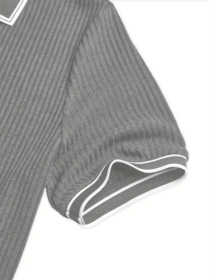 Elliot | Ribbed Knit Polo Shirt