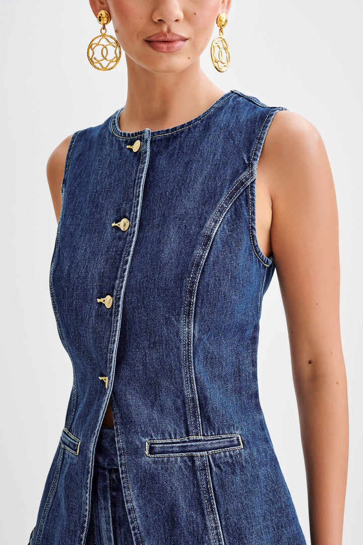 Lena | Button Denim Vest