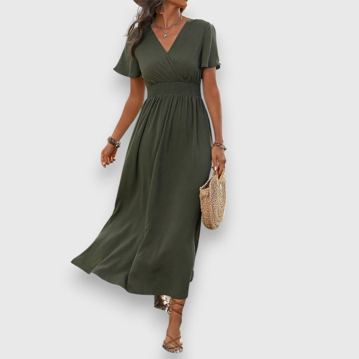 Bianca | Elegant Short-Sleeve Midi Dress