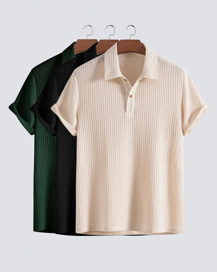 Alfred | Waffle Texture Polo Shirt