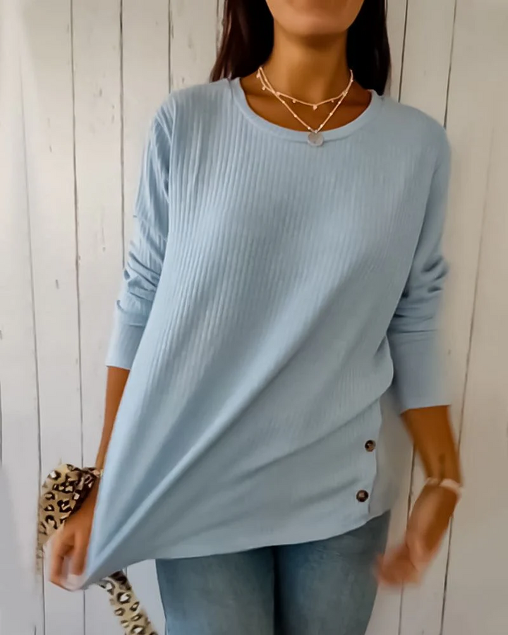 Marjorie | Button-Hem Knit Top
