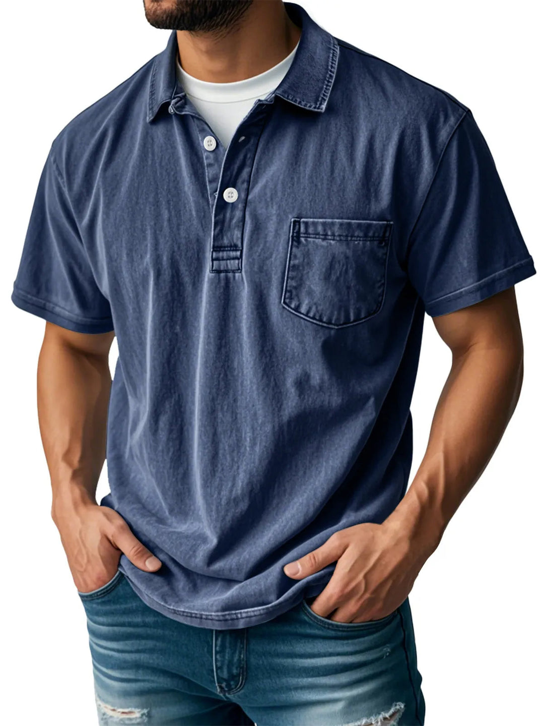 Craig | Casual Denim Polo Shirt