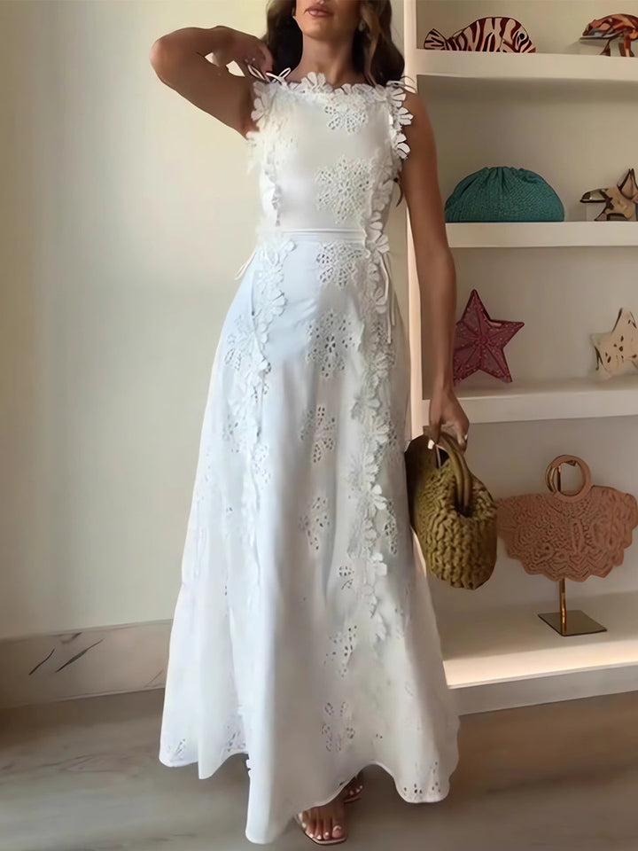 Caroline | Floral Embroidered Maxi Dress