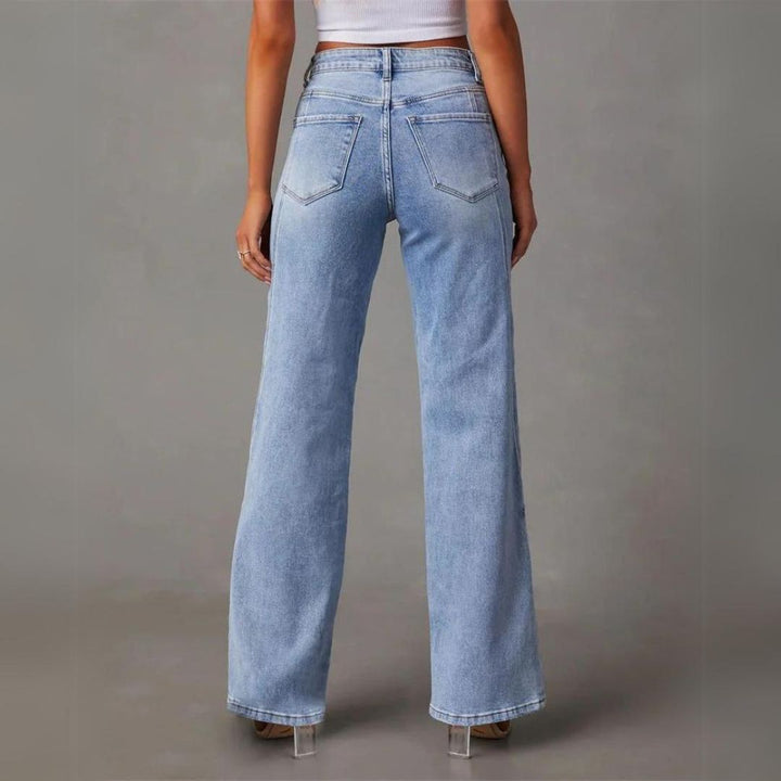 Carla | Angled Seam Wide-Leg Jeans