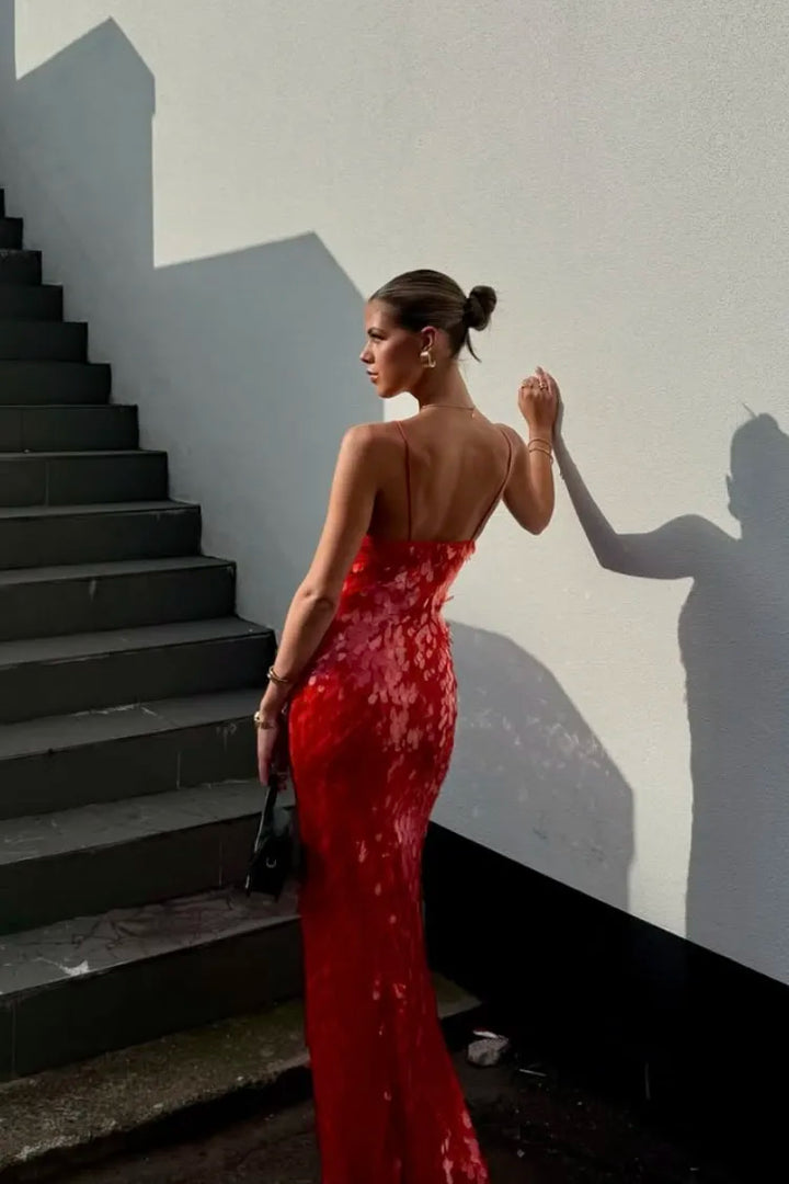 Allegra | Sequin Plunge Gown