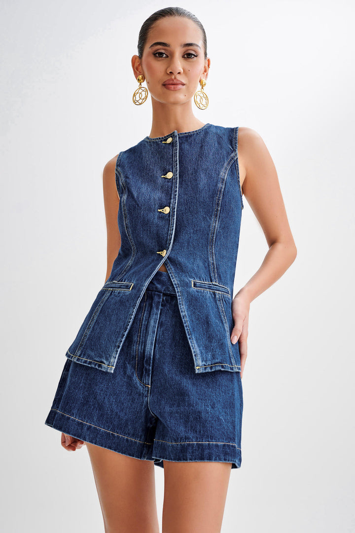 Lena | Button Denim Vest