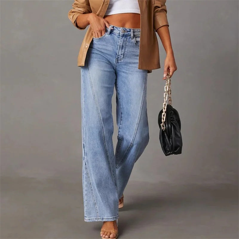 Carla | Angled Seam Wide-Leg Jeans
