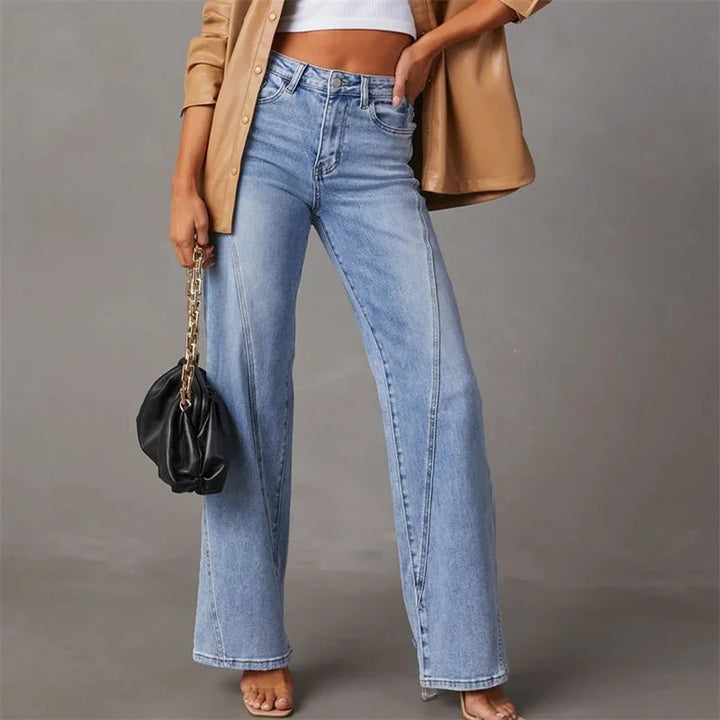 Carla | Angled Seam Wide-Leg Jeans