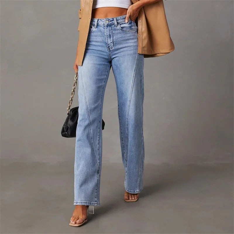 Carla | Angled Seam Wide-Leg Jeans