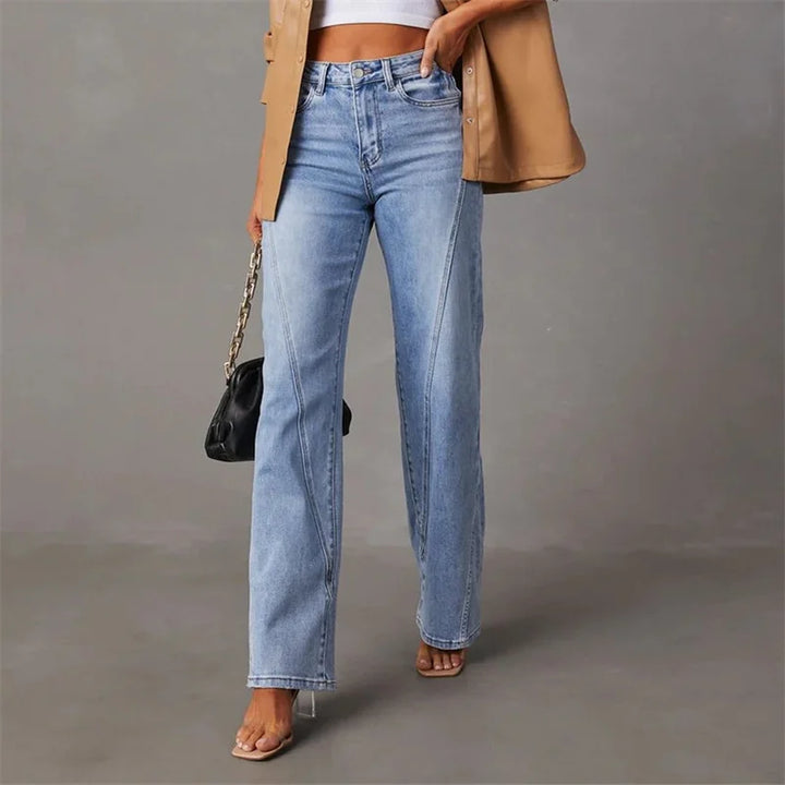 Carla | Angled Seam Wide-Leg Jeans