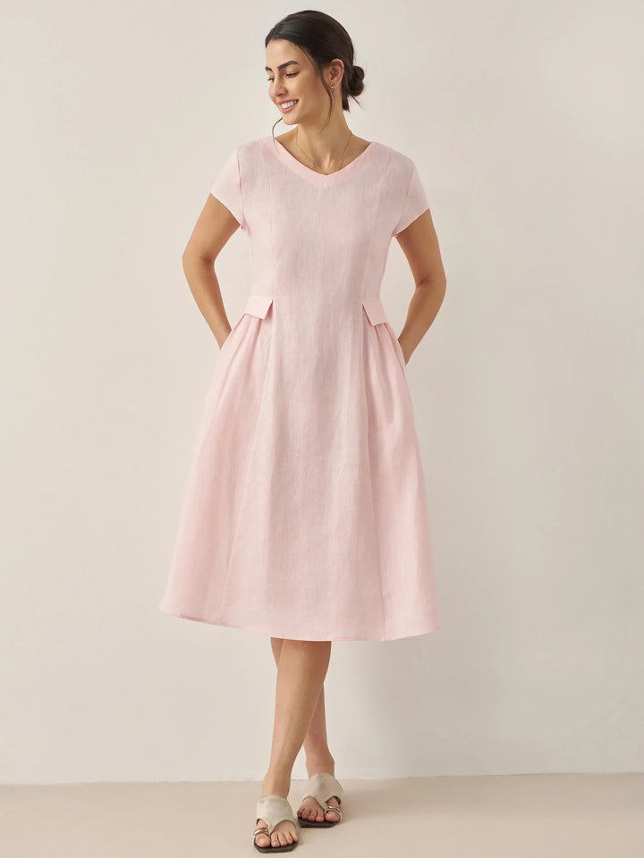 Natural Summer V-Neck Dress