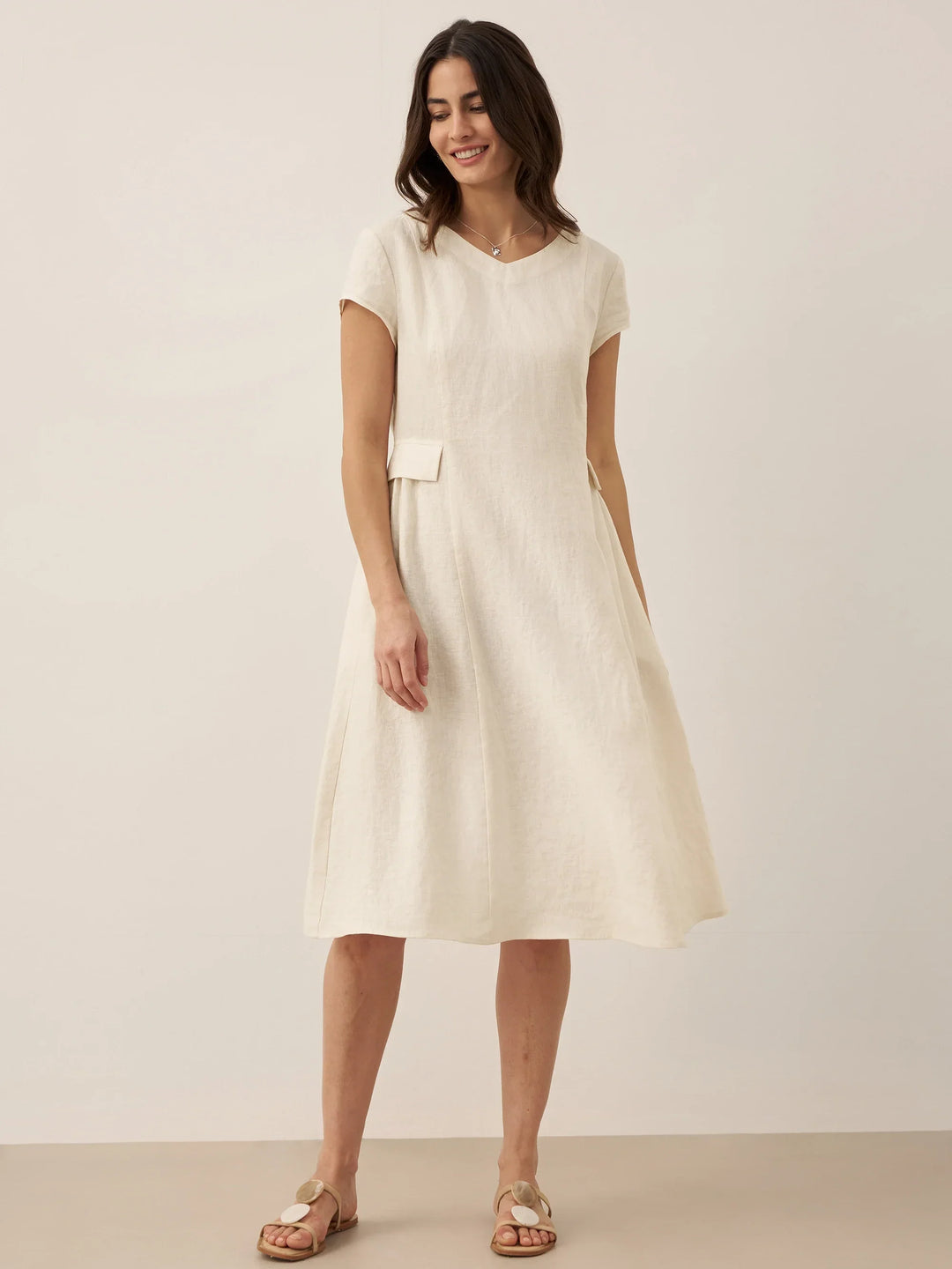 Natural Summer V-Neck Dress