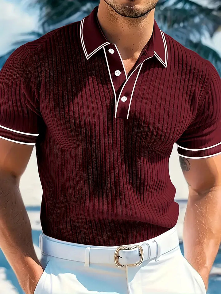 Elliot | Ribbed Knit Polo Shirt