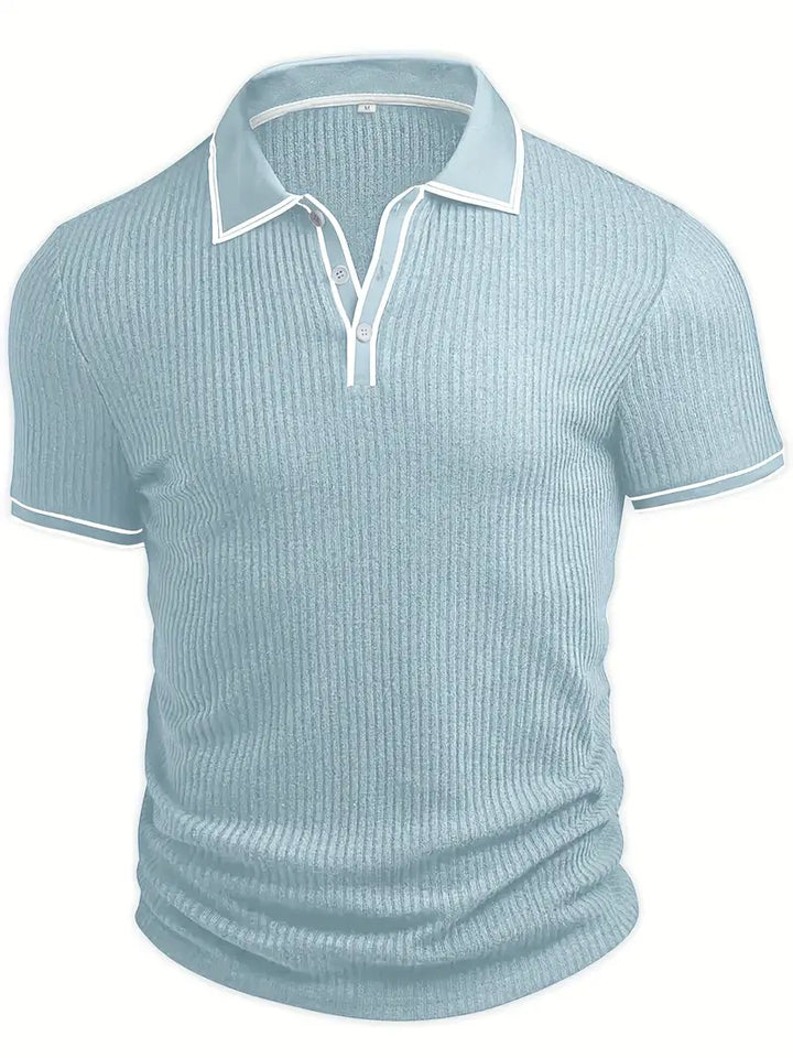 Elliot | Ribbed Knit Polo Shirt