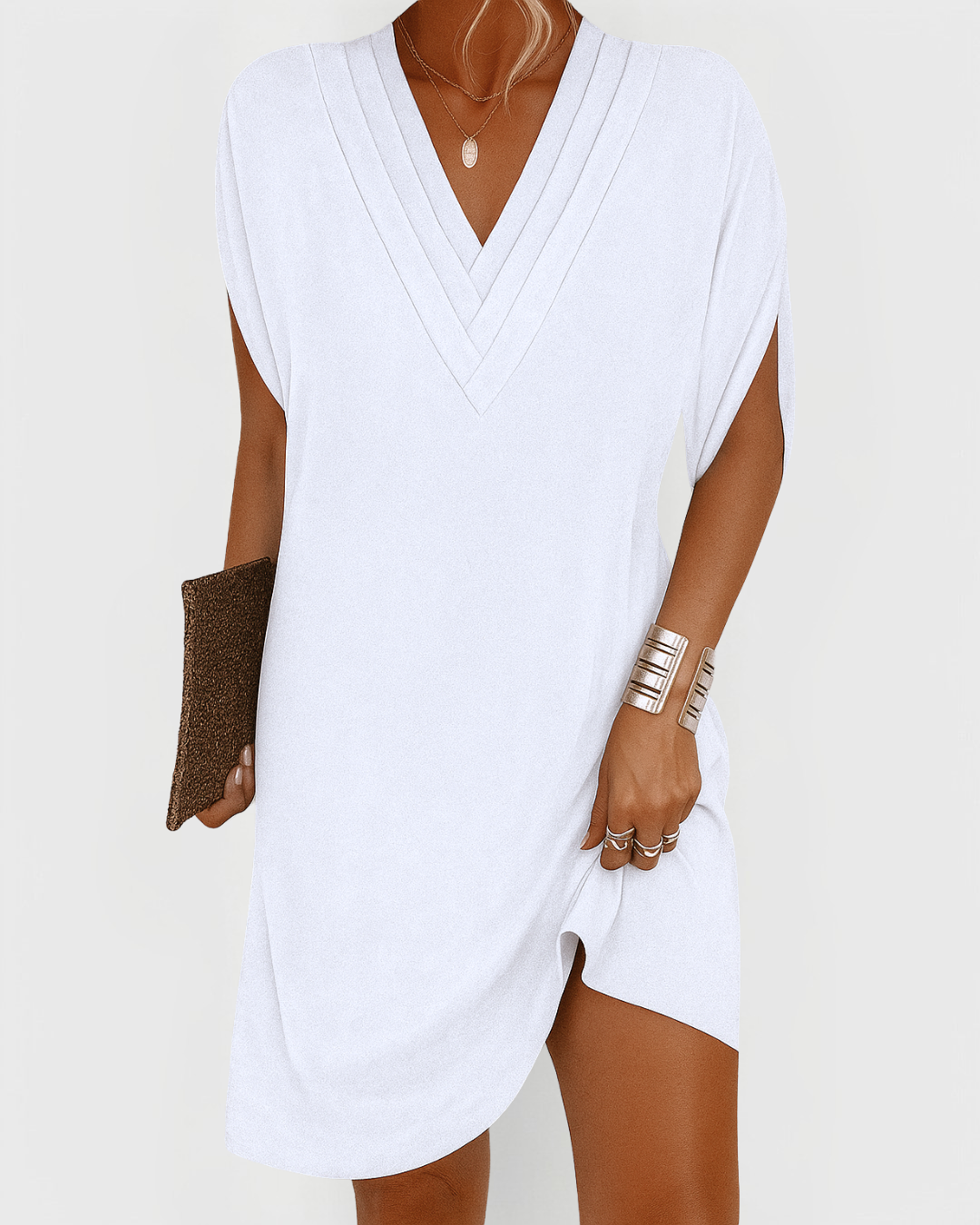 Nora | Relaxed V-Neck Tunic Dress