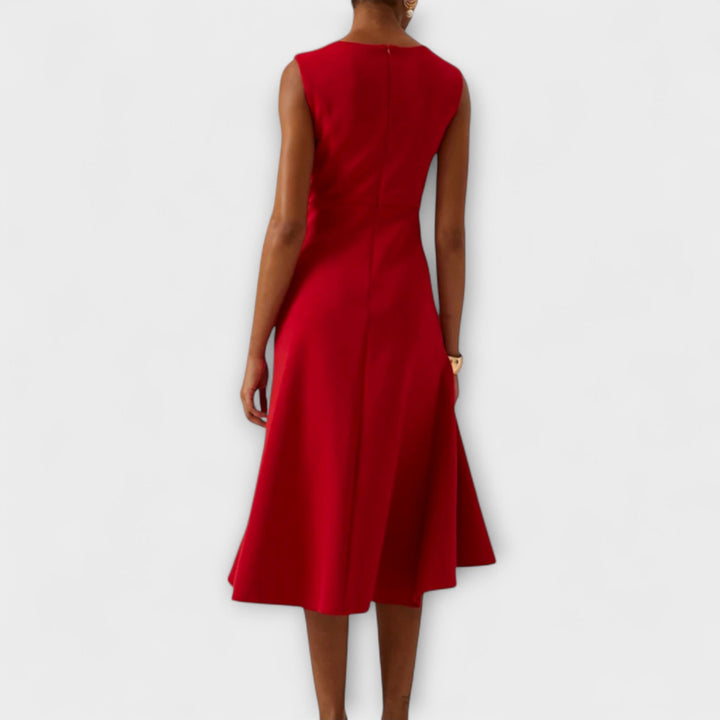Amal | Sculpted Ruffle Midi Dress