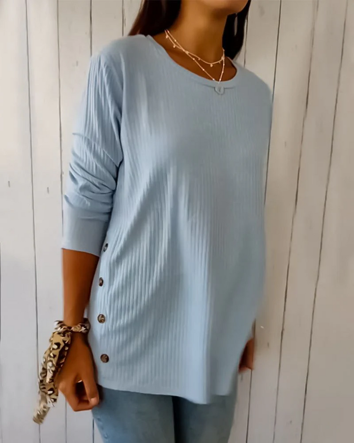 Marjorie | Button-Hem Knit Top
