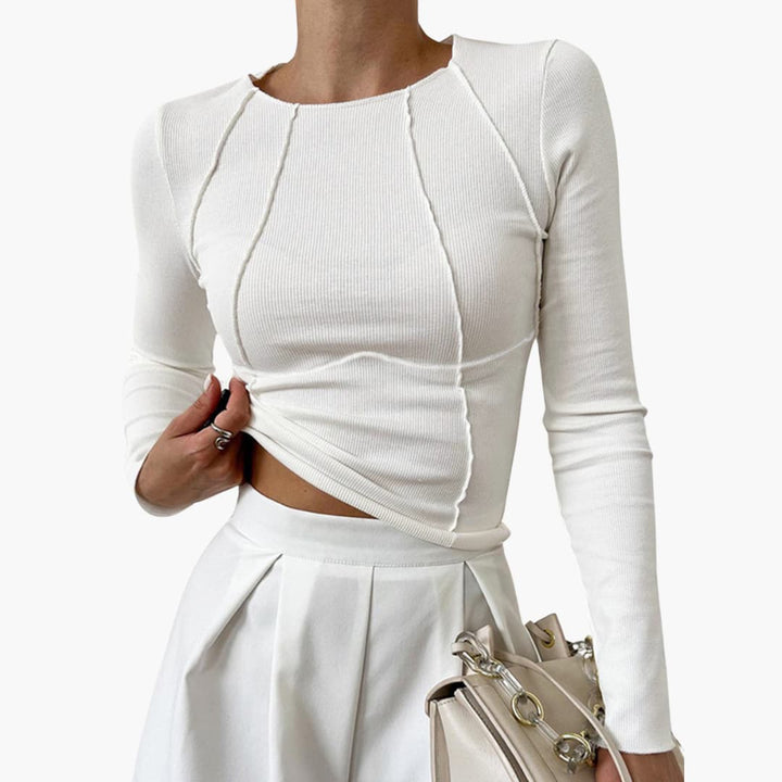 Elodie | Sculpted Seam Knit Top