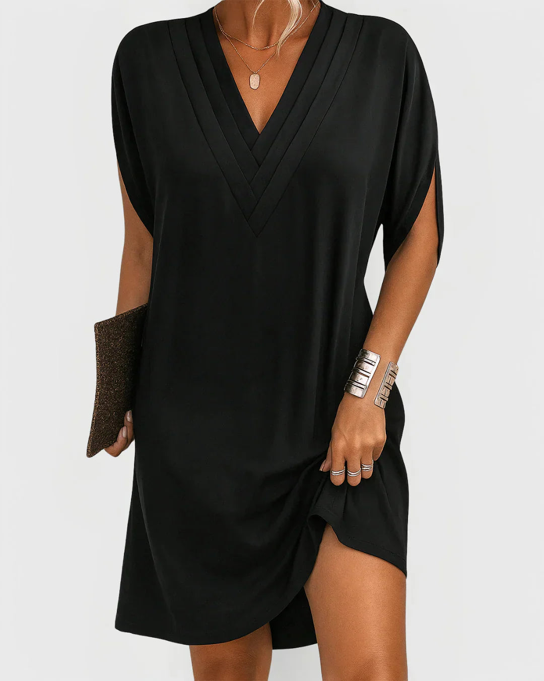 Nora | Relaxed V-Neck Tunic Dress