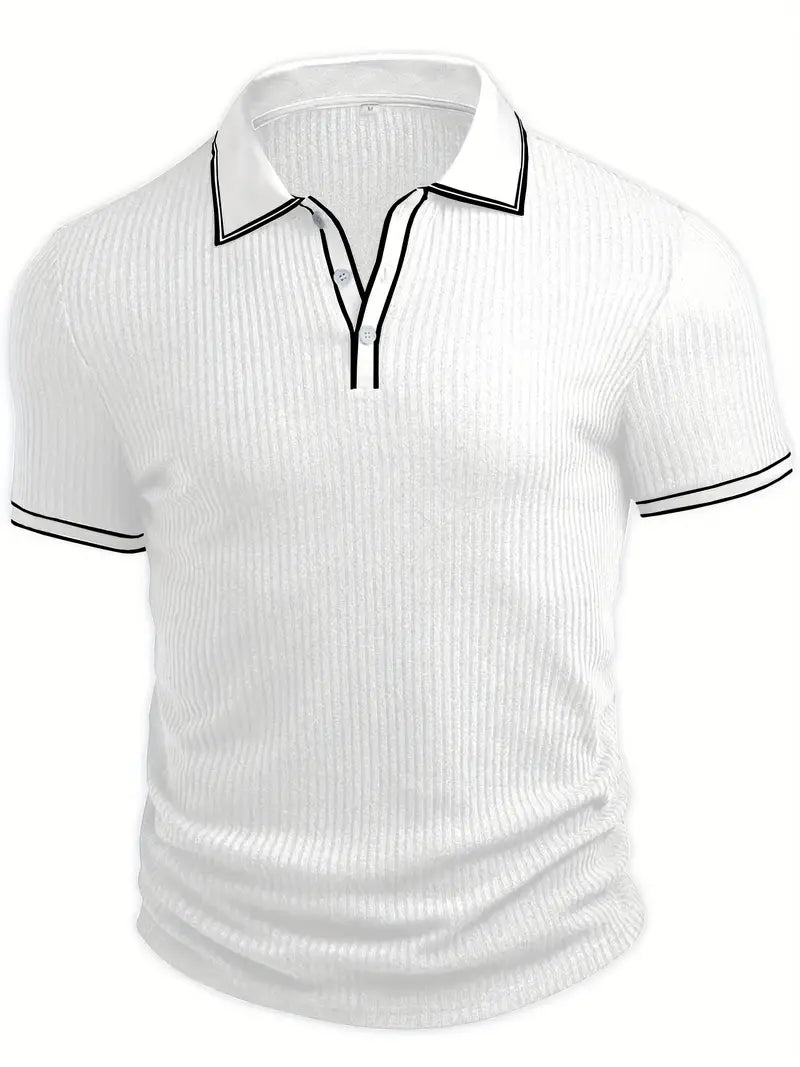 Elliot | Ribbed Knit Polo Shirt