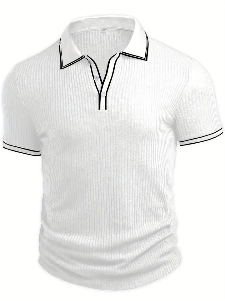 Elliot | Ribbed Knit Polo Shirt