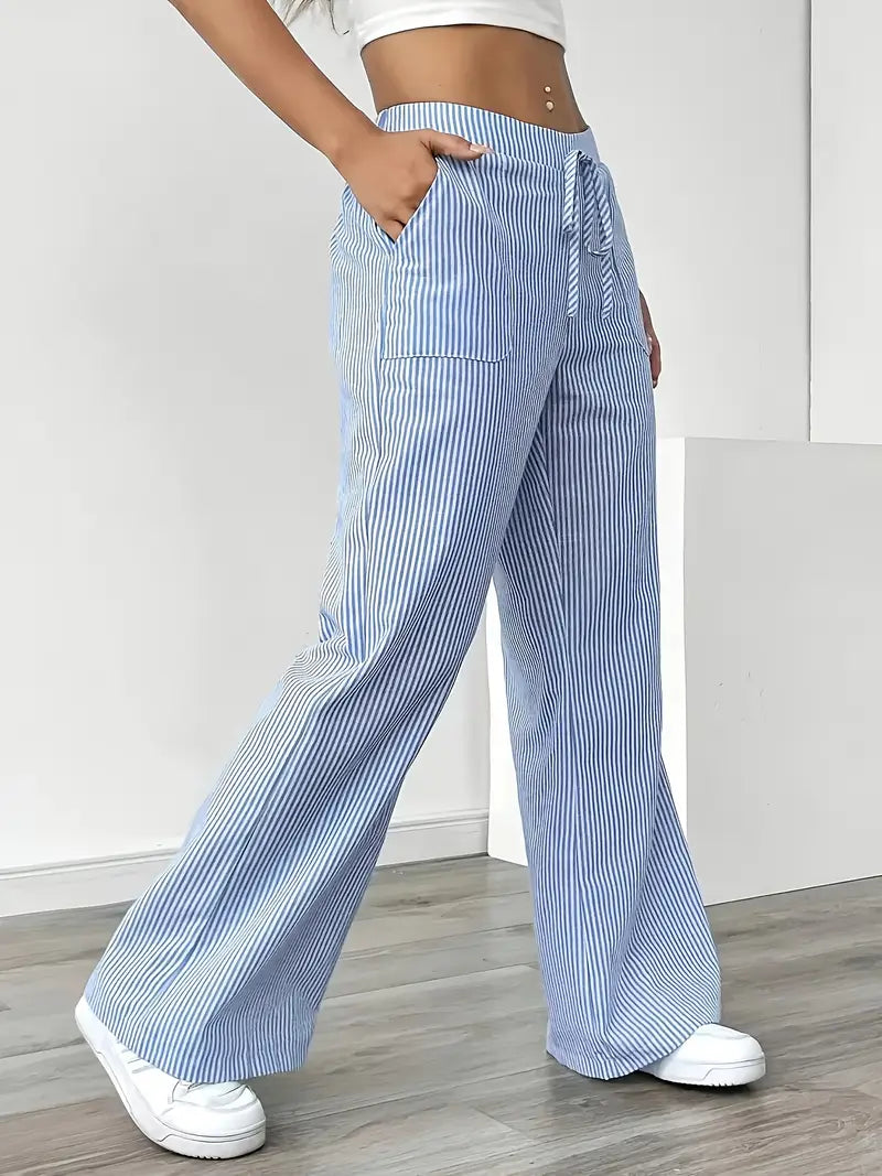 Vioni | Striped Drawstring Trousers
