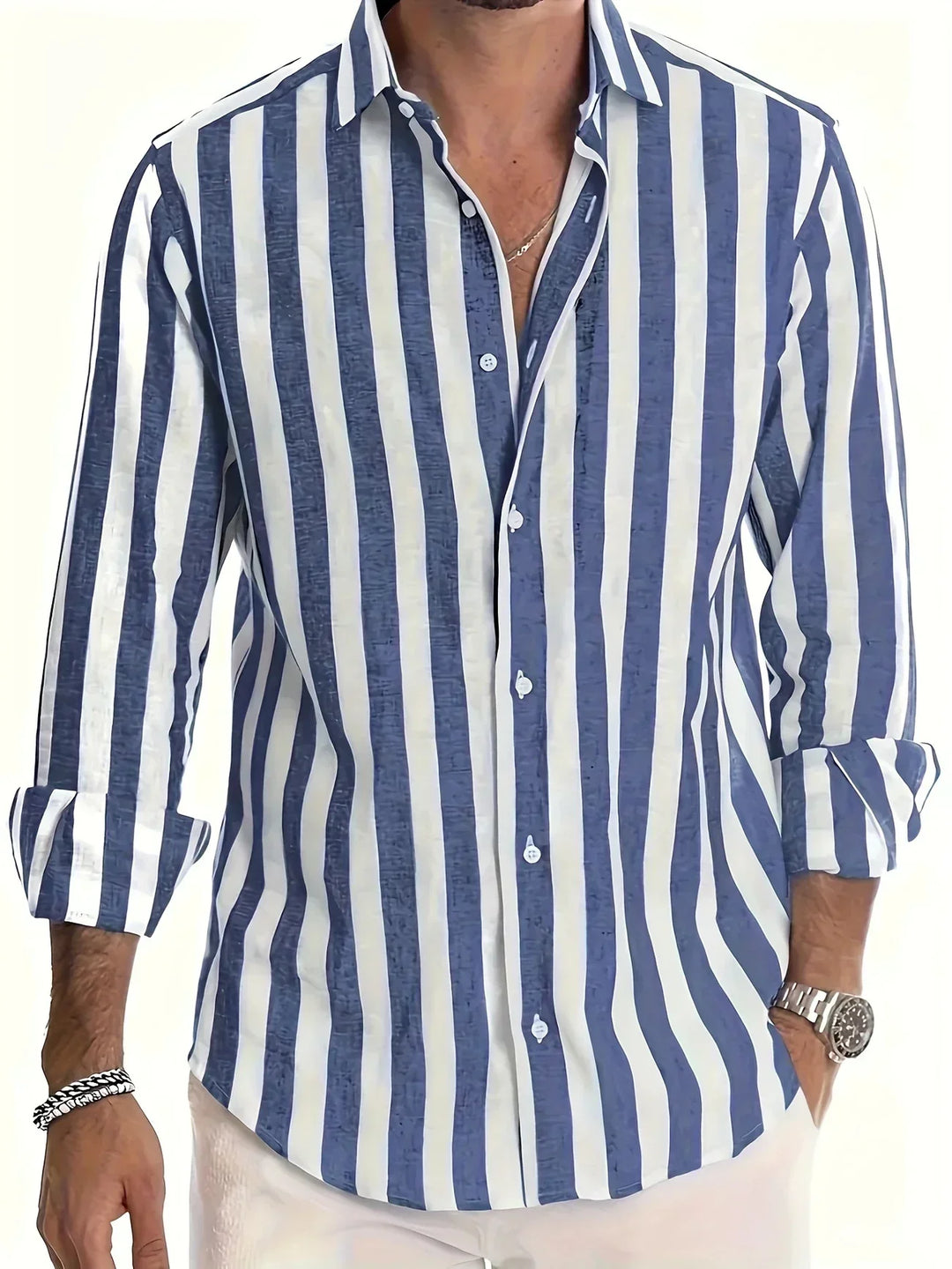 Douglas | Vertical Stripe Button Shirt