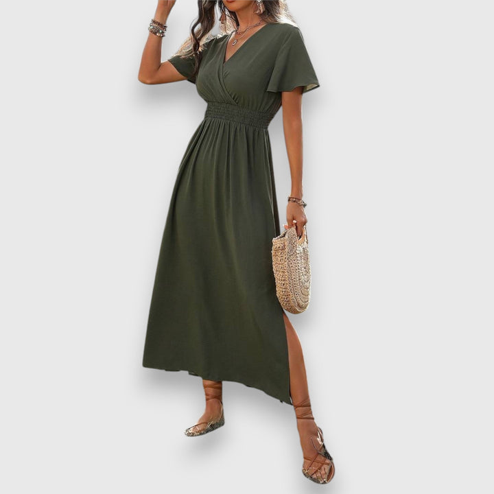 Bianca | Elegant Short-Sleeve Midi Dress