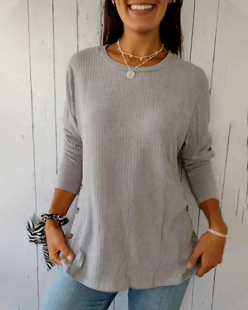 Marjorie | Button-Hem Knit Top