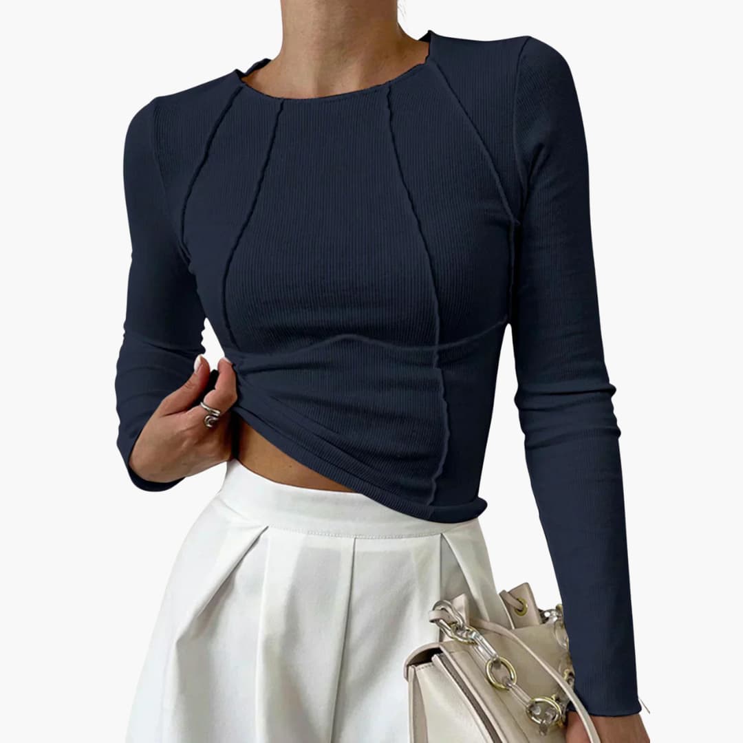 Elodie | Sculpted Seam Knit Top