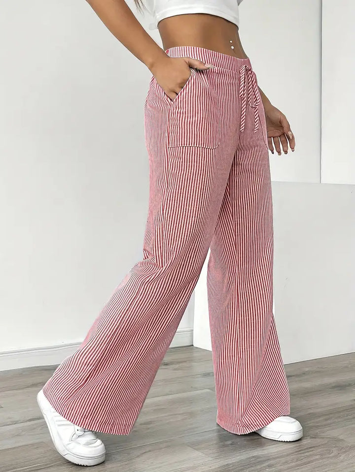 Vioni | Striped Drawstring Trousers